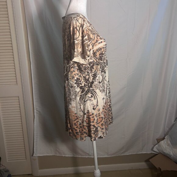 Aptt. 9 Top Size 1X Brown Cream Tan - Picture 4 of 6